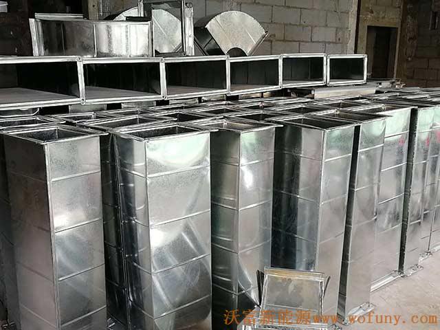 青島沃富新能源承建青島市小水清溝村改造配套學校空氣源熱泵項目&mdash;&mdash;全熱回收通風管道